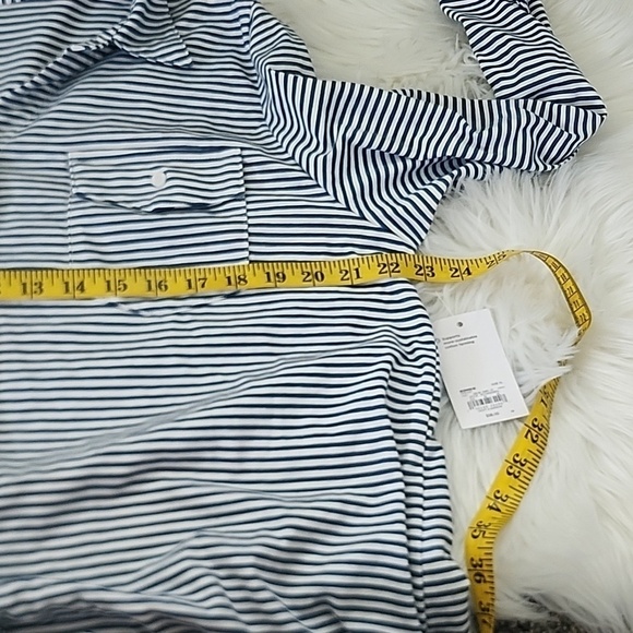 Croft & Barrow Slate Blue and Off White 3/4 Sleeve Button Down Blouse NWT - Picture 11 of 11